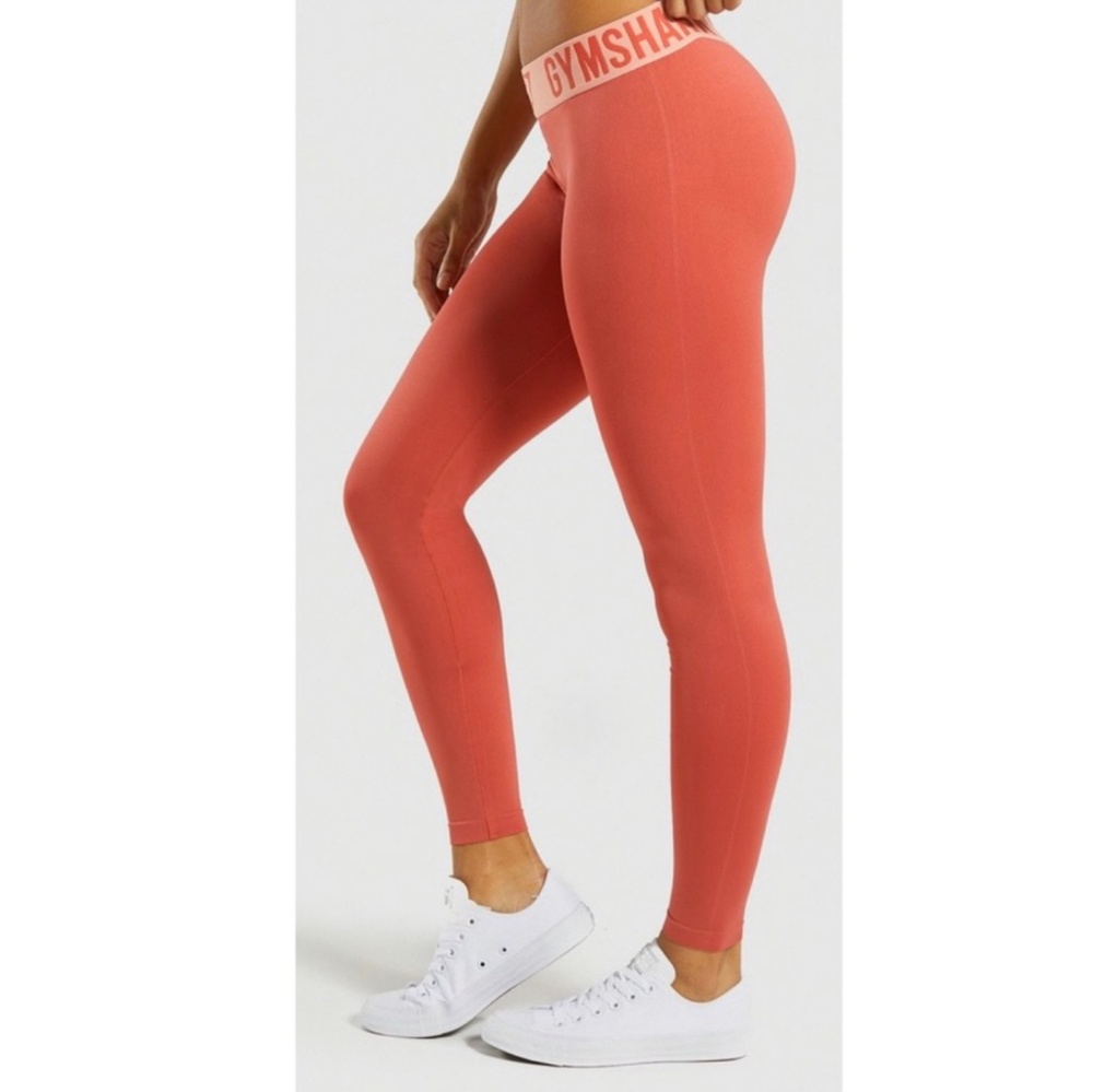 Gymshark Fit Leggings NWOT Orange/Coral Color - Picture 2 of 8
